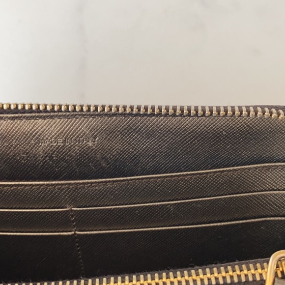 Prada Saffiano Wallet in Gold/Gunmetal - Picture 7 of 10